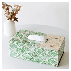 Caja de pañuelos de madera de nácar, caja de madera natural con incrustaciones de concha de perla para decoración de mesa de restaurante, hecho en Vietnam - Product Image 2