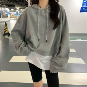 Venta al por mayor Pull Over mujeres sudaderas con capucha sudadera para mujeres bordado personalizado ropa Waffle Crop Hoodie mujeres - Product Image 5