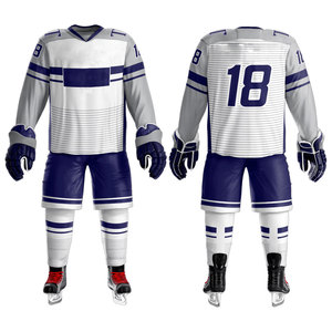 Uniforme de hockey sur glace en polyester personnalisé en gros avec des caractéristiques antibactériennes écologiques à séchage rapide Prix bas Design respirant - Product Image 1