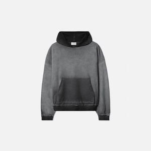 เสื้อฮู้ดดี้กันลมเนื้อหนาแบบมีโลโก้สั่งทำพิเศษ เป็นมิตรกับสิ่งแวดล้อม ล้างสีแบบ Acid Wash ดีไซน์โอเวอร์ไซส์พิเศษ ผลิตจำนวนน้อยได้ ไม่มีเชือกผูก สำหรับฤดูหนาว - Product Image 5