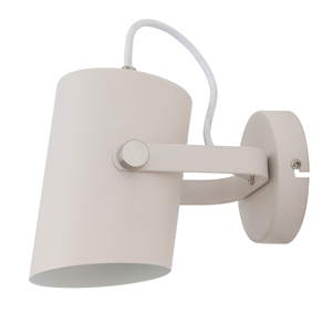 Lampada da parete rivestita in tessuto bianco (F-Bright 2070922-BL) - Product Image 1