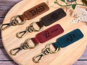 Llavero de Cuero Genuino Grabado Personalizado con Nombre o Logotipo, Estilo Vintage Hecho a Mano, Forma Ovalada, Accesorio de Regalo Corporativo - Product Image 3