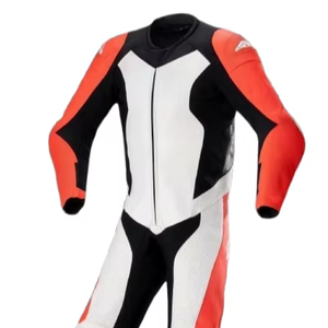 Combinaison en cuir de motard de course pour hommes Veste en cuir de moto pantalon personnalisé - Product Image 1