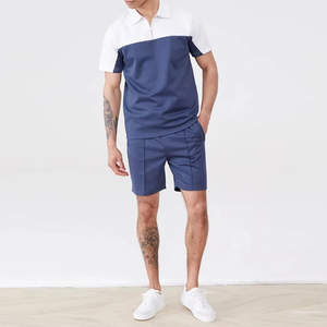 Camiseta de hombre de algodón 100% ajustada de verano de estilo callejero del fabricante, conjunto de pantalones cortos de talla grande, manga corta, oferta en línea - Product Image 5