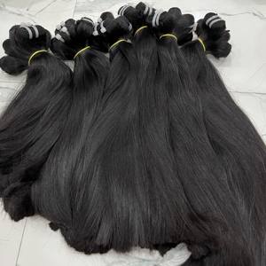 SUPER DOUBLE RAW NATUREL DROIT NOIR SOYEUX LISSE POUR FAIRE DES PERRUQUES DES EXTENSIONS DE CHEVEUX HUMAINS PURS - Product Image 1