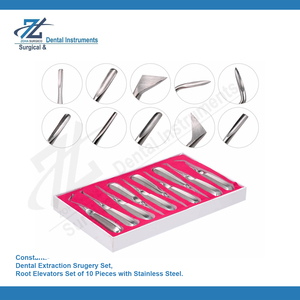 Juego de Elevadores de Raíces Manuales de 10 Piezas, Juego de Extracción y Luxación Dental, Instrumentos Dentales de Acero Inoxidable - Product Image 2