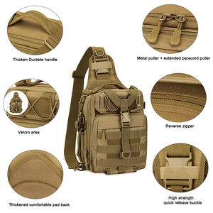 กระเป๋าสะพายไหล่พร้อมที่ใส่เบ็ดตกปลาอเนกประสงค์ทนทานกระเป๋าเป้สะพายหลังสำหรับตกปลากลางแจ้งกระเป๋าคาดอกยุทธวิธี - Product Image 3