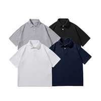 Polo à manches courtes 230gsm en coton Polo d'affaires avec logo personnalisé Polos surdimensionnés et décontractés pour étudiants