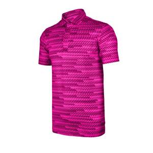 Polo de golf pour hommes avec impression par sublimation et broderie à motif solide en tissu jersey polyester spandex de VN - Product Image 5