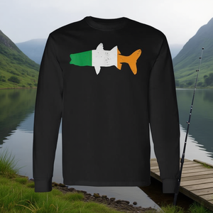 Camiseta de manga larga de pescador irlandés orgulloso, camiseta promocional personalizable con bandera de Irlanda para pesca de snook - Product Image 3