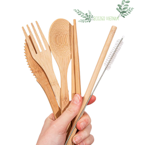 High Quality Bamboo Cutlery Set With Logo and Disposable From Manufacturer Eco2go Vietnam - Product Image 5