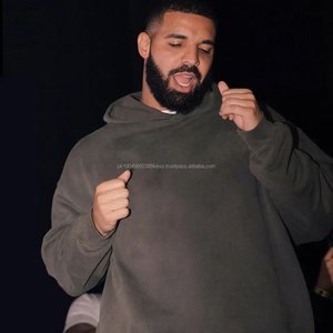 Embossed Logo Embroidered Heavy Thick 1000 Gsm Men Hoodies Custom <b>Brown</b> Pullover Oversize Hooded Fleece Breathable Quick Dry - Product Image 5