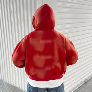 Best Selling Acid Wash Hoodie Zipper Up Casual Wear Full Sleeve Sun Fad Acid Wash Hoodies With <b>Screen</b> Printed Logo - Product Image 6