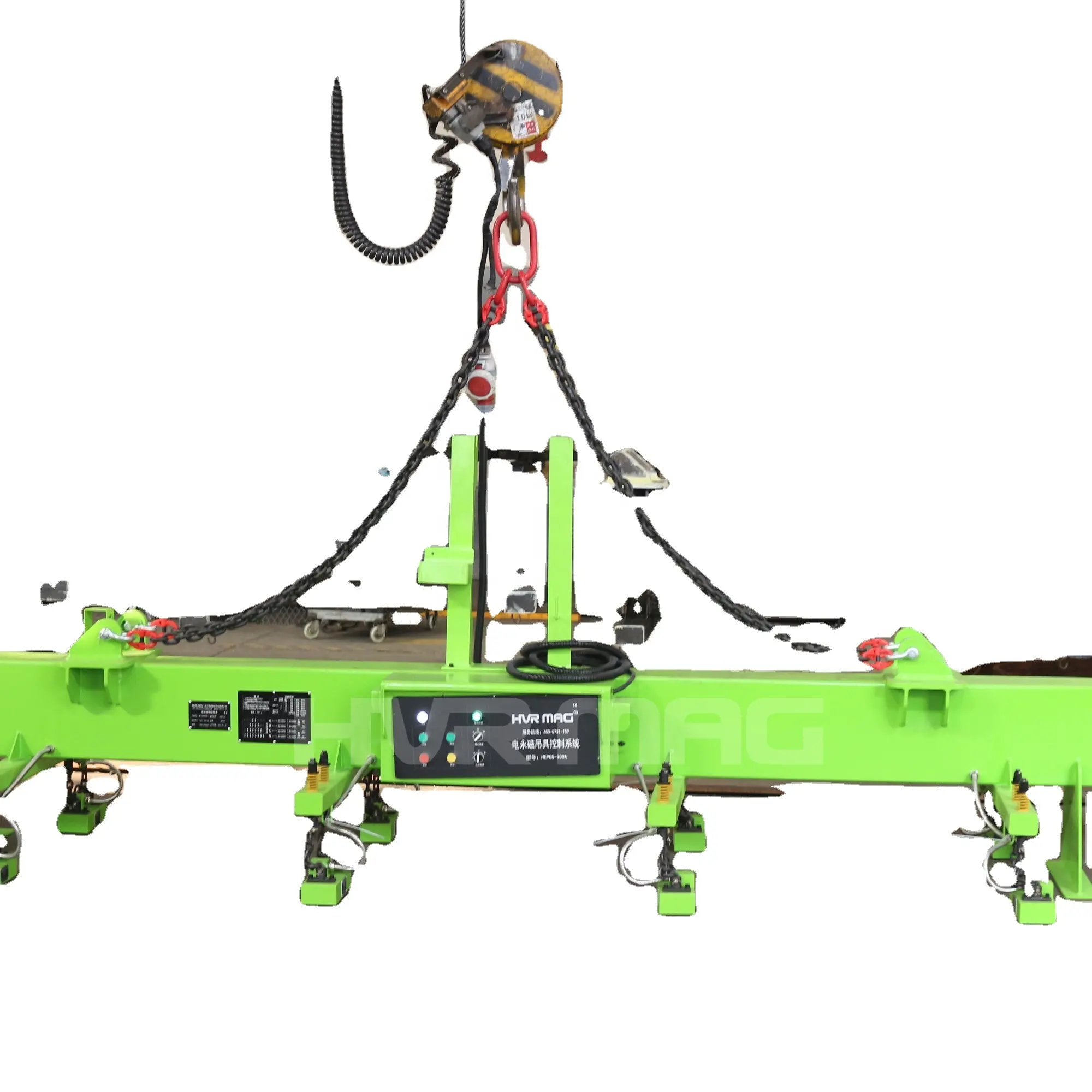 Groene Hoge Prestaties Elektro-Permanente Magnetische Lifter Voor Staal Elektrische Op Maat Geleverde Staaldraad Machine 825 Hvr