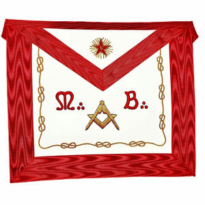 Venta al por mayor Scottish Rite AASR Blue Lodge Organist bordado collares tela de cuero duradero hecho a mano costura - Product Image 2