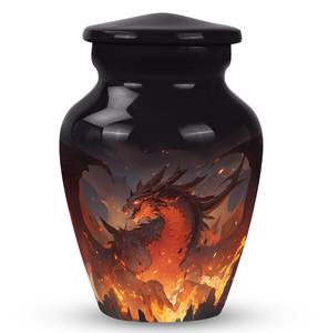 Fire Dragon <b>Urn</b> Unique for Human <b>Ashes</b> Metal Adults Custom Funeral Metal Human Cremation <b>Urn</b> Brass Custom Decorative <b>Urns</b> - Product Image 1