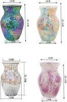 Vase mosaïque moderne unique fait main et écologique pour arrangement floral, décoration de mariage, design miroir étincelant, salon