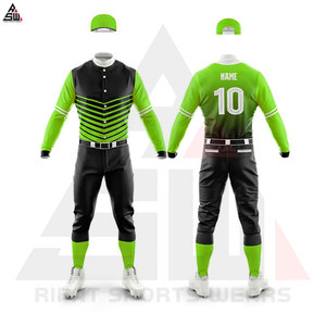 Uniformes de Béisbol Personalizados al por Mayor, Conjuntos Transpirables de Punto Estampado, 100% Poliéster, Camisetas Unisex con Cuello Redondo, 240g - Product Image 2