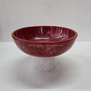 Fabricant de Sambhal Top Trending Red White Pearl Bol en résine époxy avec base pour bonbons Fruits Écologique pour les fêtes - Product Image 1