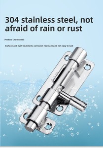 Thép không gỉ trượt Bolt cổng chốt kẽm mạ Thùng chốt khóa cửa và cửa sổ chốt 1PC cửa bu lông - Product Image 3