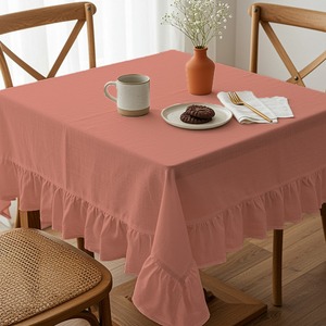 ผ้าปูโต๊ะรูปสี่เหลี่ยมผืนผ้า Ranforce Cotton Salmon ขนาด 140x180 ซม. ผลิตด้วยเทคนิคการทอผ้า สำหรับใช้ในบ้าน รับประทานอาหาร และงานอีเว้นท์ - Product Image 4