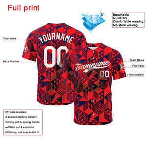 เสื้อเบสบอลแบบซับลิเมชั่นสั่งทำพิเศษ 100% โพลีเอสเตอร์ คอวี ระบายอากาศ ป้องกันแบคทีเรีย ดีไซน์ใหม่ล่าสุด คุณภาพสูง แห้งเร็ว ทนทาน - Product Image 5