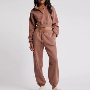 Ensemble deux pièces pour femmes, hiver, décontracté, solide, élégant, mode, gym, entraînement, course à pied, jogging, yoga, extérieur - Product Image 4