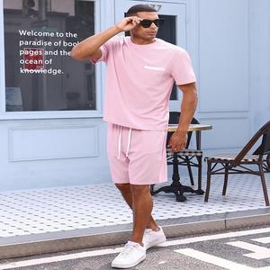 ชุดเสื้อยืดแขนสั้นวินเทจสำหรับผู้ชายคอโอแบบคลาสสิกระบายอากาศได้พร้อมเอวยางยืดน้ำหนักเบาหลากสี - Product Image 5