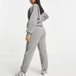 Chándal de lana tecnológica de algodón de alta calidad para mujer, chándal liso de gran tamaño de dos piezas para mujer, chándales de lana al por mayor para mujer - Product Image 2