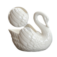Pot jardinière cygne plante en céramique succulente Animal fleur Figurine Statue Cactus petit conteneur décoration de la maison ornements