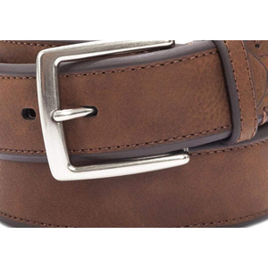 Cinturón Casual para Hombre con Borde Biselado, Cuero Vacuno de Alta Calidad, Hebilla de Aleación de Estilo Clásico, Talla Ajustable 36 - Product Image 2