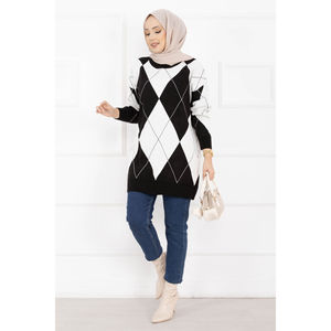 เสื้อสเวตเตอร์ถักลายบาคลาวาแบบลำลองสีดำสำหรับฤดูใบไม้ร่วง - Product Image 1
