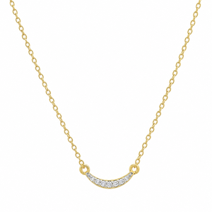 Luxury Moissanite Pendant Necklace Women Purpose Gold Plated Round Brilliant Cut <b>Moon</b> Shape - Product Image 1