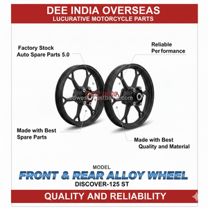 Juego de Ruedas Delanteras y Traseras de Aleación para Motocicleta Bajaj Discover 125 ST, Disponibilidad de Fábrica |   Repuesto OEM de Alto Rendimiento de 17 Pulgadas, Garantía de 6 Meses - Product Image 2