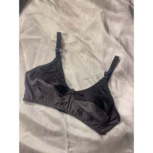 Blue Black Maroon Luxury Knitted Cotton <b>Bra</b> with Lace Detail - Product Image 2