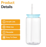Vaso de Plástico Transparente de 16oz con Tapa y Pajita, Diseño Único Personalizable, Vaso para Envolver DIY, Venta al por Mayor