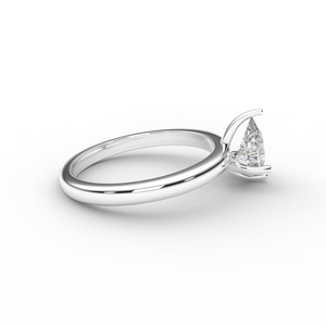 IGI Certified Pear Cut Lab Grown Diamond Solitaire Engagement & Wedding Ring in <b>Solid</b> 925 Sterling <b>Silver</b> - Product Image 5