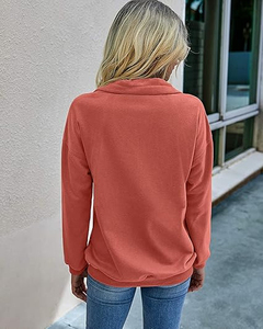 Jersey de lana con hombros descubiertos personalizado para mujer, Sudadera de cuello alto con cremallera, ropa de calle a la moda con logotipo frontal para invierno - Product Image 4