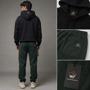 Pantalons de jogging en molleton personnalisés, fabriqués avec un tissu adapté aux pantalons de survêtement pour hommes, parfaits pour l'entraînement, les voyages et les tenues décontractées. - Product Image 6