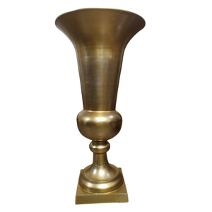 New Style Aluminium Flower Vase Handmade <b>Gold</b> Finishing Metal Vase for Wedding Table Decoration Wedding Flower Pots and Planters - Product Image 1