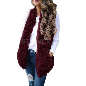 Chaleco acolchado de estilo informal de alta calidad para mujer, chaleco de piel sintética de longitud corta, chaleco de invierno de punto, decoración de logotipo, ropa exterior - Product Image 5