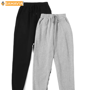 men's mid weight Knit Polyester Pants Casual <b>Trousers</b> with Canvas Fabric <b>Elastic</b> <b>Waist</b> Comfortable Fit Tradable Daily Bottomwear - Product Image 5