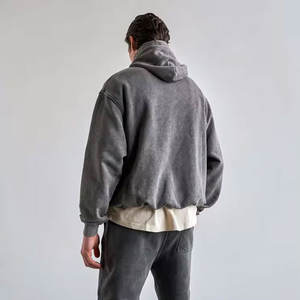 Sudadera gruesa pesada en blanco con hombros caídos para hombre 500 460 400 Gsm logotipo personalizado French Terry Heavyweight Sudadera con capucha de gran tamaño - Product Image 4