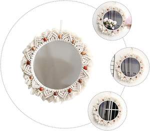 Dernière collection de miroirs artisanaux en bambou et osier Miroir mural antique du Vietnam Miroir mural en rotin naturel Tenture murale Décoration - Product Image 2