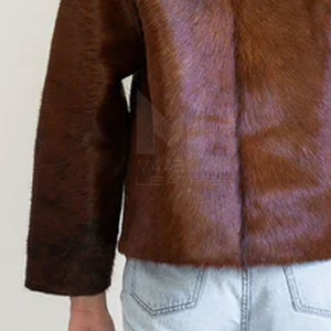 Veste en cuir de vachette pour femmes personnalisée Veste en cuir de vachette respirante à prix de gros pour femmes - Product Image 6