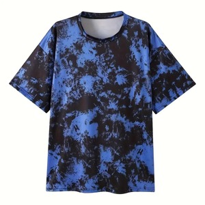 Moda nuevo estilo moda Tie Dye patrón hombres suelta manga corta cuello redondo Camiseta verano al aire libre Casual comodidad camiseta suelta - Product Image 2