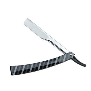 Navaja de Afeitar Profesional Negra para Barba, Hoja Recta de Acero con Alto Contenido de Carbono con Sistema de Cuchillas Reemplazables - Product Image 3