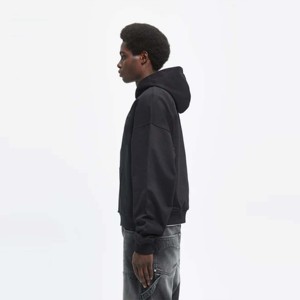 Essential Zip Hoodie - Black, Relaxed Fit with High-Quality Cotton and Functional Front Pockets - Product Image 6