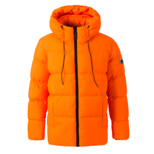 Chaqueta de lona impermeable con capucha para hombre, hecha a medida al por mayor, con cierre de cremallera, transpirable, de poliéster, lisa, para invierno - Product Image 1