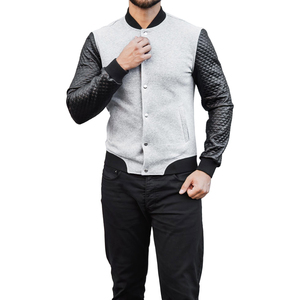 Veste universitaire d'hiver en laine et cuir de style urbain pour hommes avec design respirant et chauffant - Product Image 1